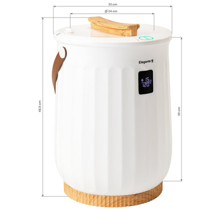 Elegante Towel Warmer E18 480w - dimensions and measurements shown