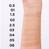 Eveline Better Than Perfect Moisturising & Covering Foundation - shade swatches shown beside the product