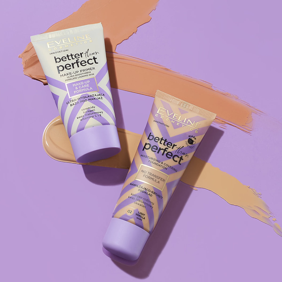 Eveline Better Than Perfect Ultra Smoothing Makeup Base - product displayed with its packaging on a dark background