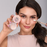 Eveline Better Than Perfect Under Eye Powder Smoothing & Correcting - finished result shown on a model's face