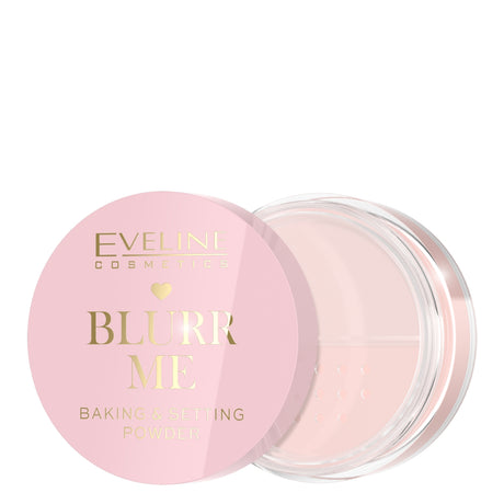 Eveline Blurr Me Fixing Loose Powder Baking & Setting Effect - retail powder box on a white background