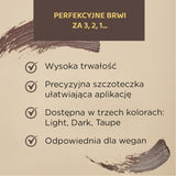 Eveline Brow & Go Eyebrow Mascara - product displayed with its packaging on a dark background