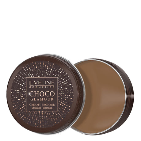 Eveline Choco Glamour Creamy Bronzer - powder compact with the shade visible on a white background