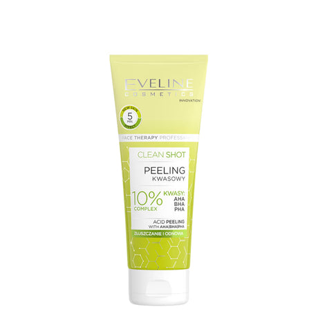 Eveline Clean Shot Face Acid Peeling 10% Acid Complex - isolated on a white background