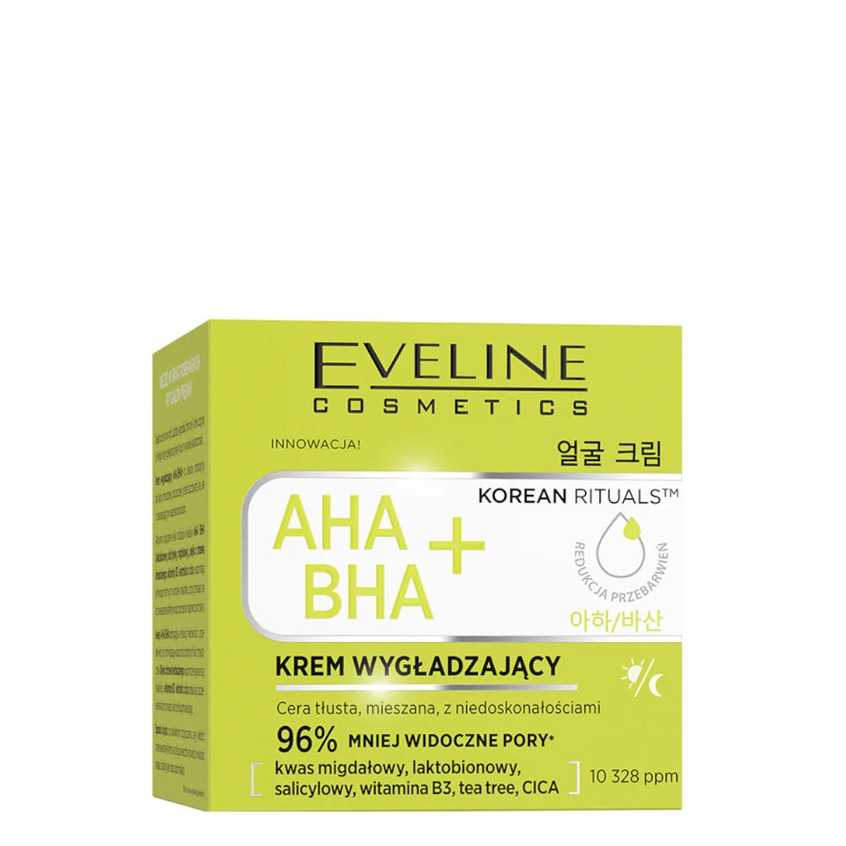 Eveline Korean Rituals Smoothing Face Cream AHA/BHA+ - retail packaging on a white background
