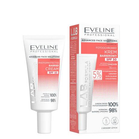 Eveline LAB Formula Photoprotective Barrier Face Cream SPF50 - retail packaging on a white background