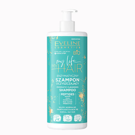 Eveline My Life My Hair Enzymatic & Cleansing Shampoo - retail hair-care container isolated on a white background