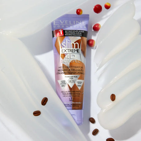 Eveline Scalpel Meso-Activator Cellulite & Fatty Reduction - product displayed with its packaging on a dark background