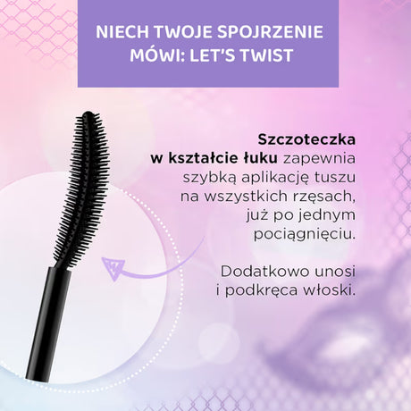 Eveline Variete Extreme Volume & Curl Black Mascara - product presentation on a dark background