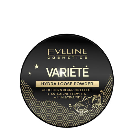 Eveline Variete Hydra Loose Powder Cooling & Blurring Effect - retail powder box on a white background