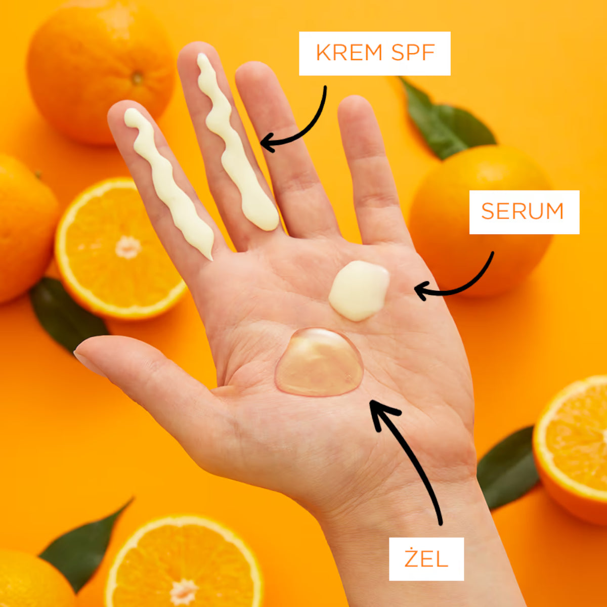 Eveline Vitamin C Moisturising & Protective Face Cream SPF50 - finished result shown on a model's face