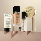 Eveline Wonder Match 3in1 Serum Primer Makeup Base SPF20 - product displayed with its packaging on a dark background