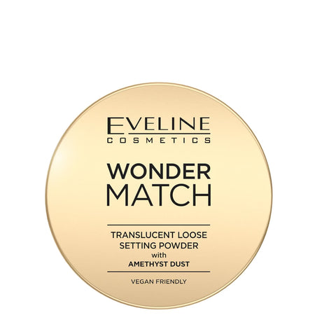 Eveline Wonder Match Translucent Loose Powder with Amethyst Dust - retail powder box on a white background