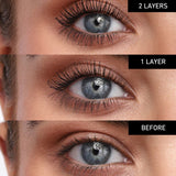 Eveline Wonder Show Dramatic Volume & Separation Mascara - finished result shown on a model's face