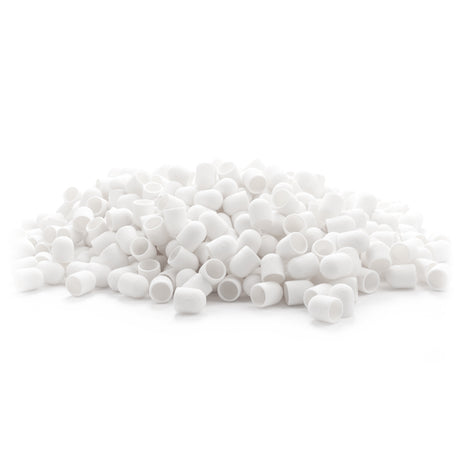Exo 10mm Hard Sanding Caps 60 Grit White - 500 Pack - isolated on a white background