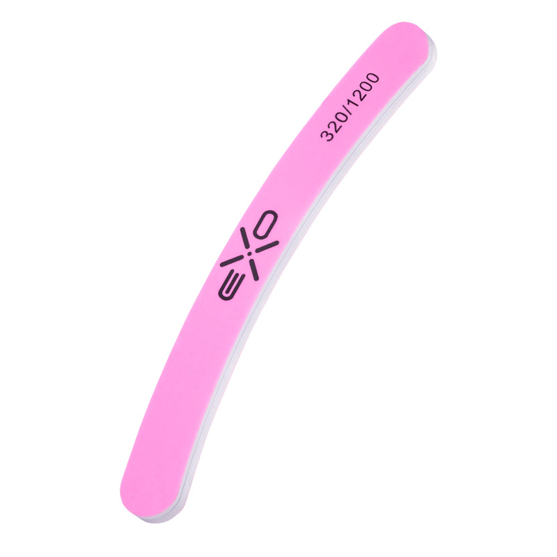 Exo Banana Nail Buffer 320/1200 Grit - 10 Pack - isolated on a white background