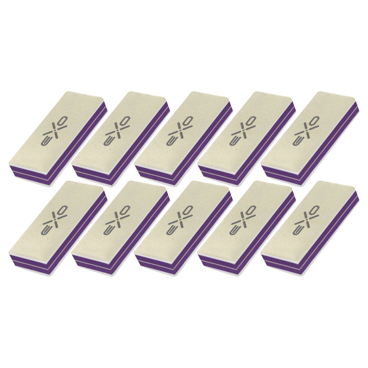Exo BR-3 2-Sided Nail Buffer - 10 Pack - isolated on a white background