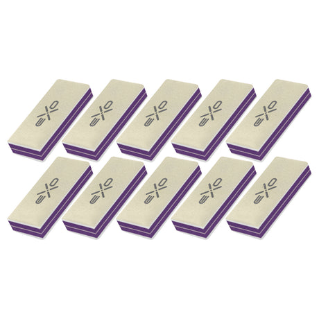 Exo BR-3 2-Sided Nail Buffer - 10 Pack - isolated on a white background