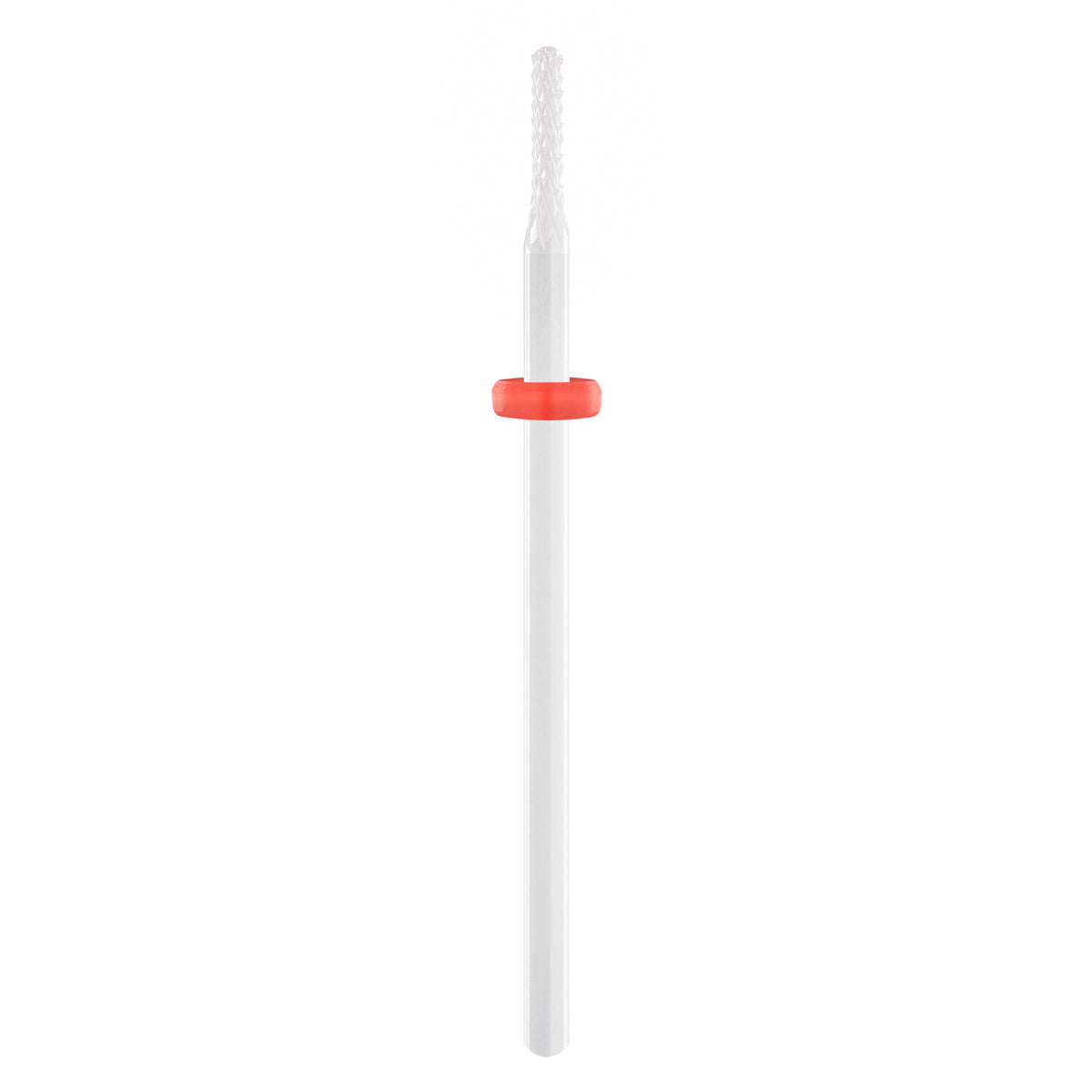 Exo Ceramic Cylinder Nail Drill Bit 1.6mm Red Band 414F - isolated on a white background