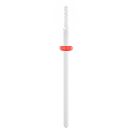 Exo Ceramic Cylinder Nail Drill Bit 1.6mm Red Band 414F - isolated on a white background