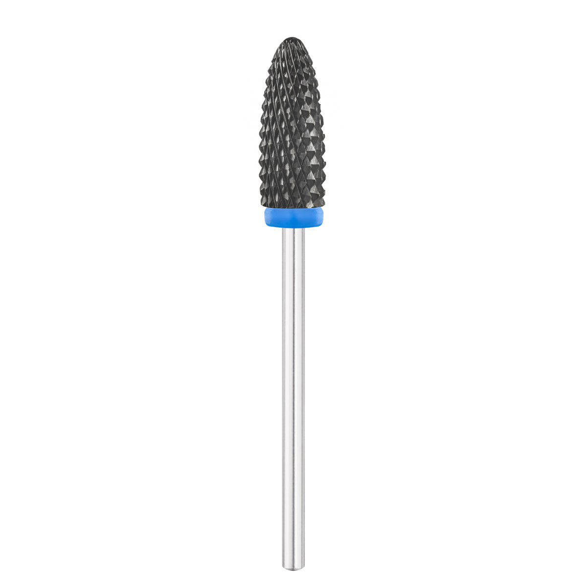 Exo Ceramic Oval Nail Drill Bit 6.0mm Blue Band Black - isolated on a white background
