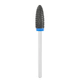 Exo Ceramic Oval Nail Drill Bit 6.0mm Blue Band Black - isolated on a white background