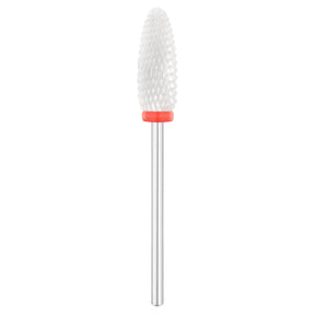 Exo Ceramic Oval Nail Drill Bit 6.0mm Red Band 307F - isolated on a white background