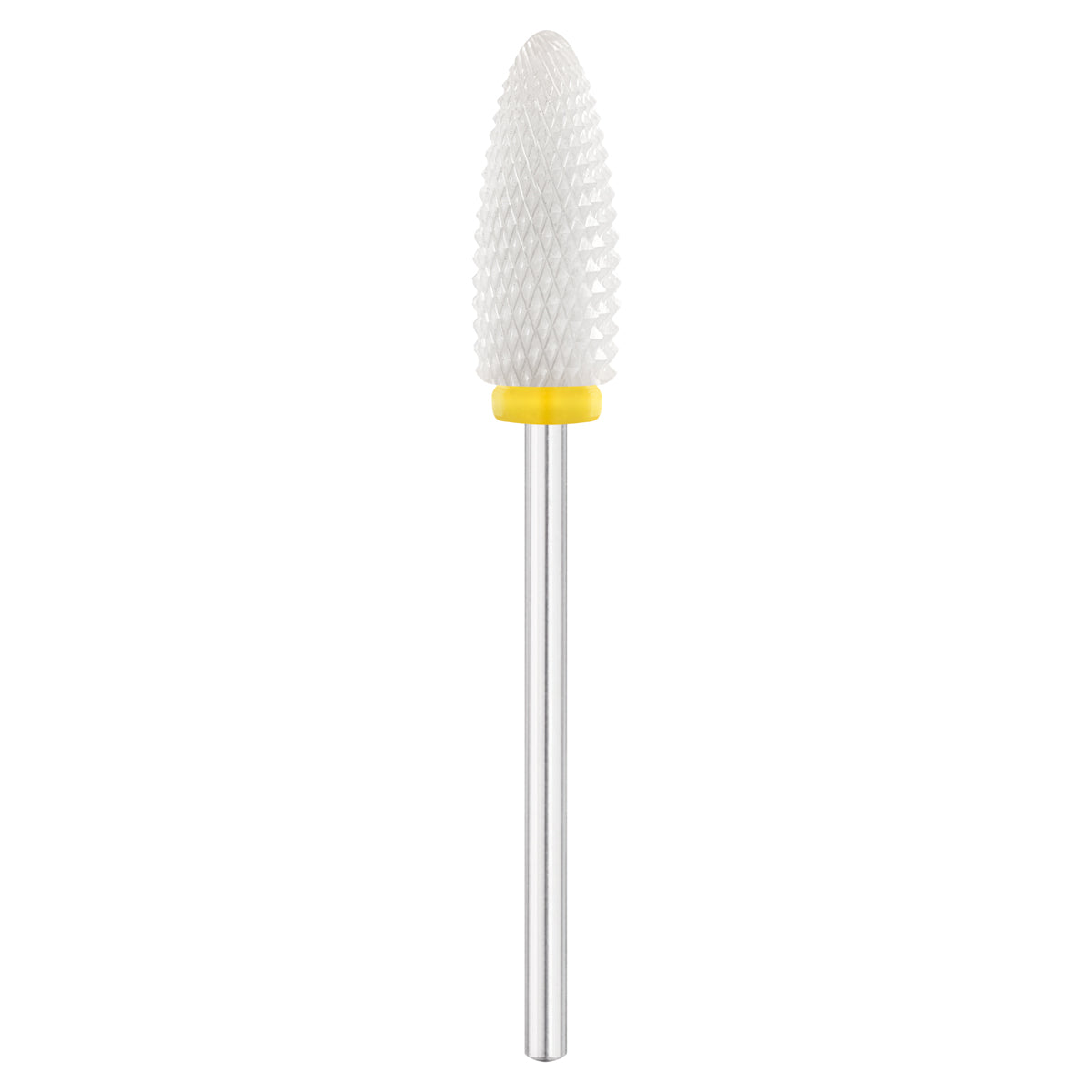 Exo Ceramic Oval Nail Drill Bit 6.0mm Yellow Band 307XF - isolated on a white background