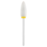 Exo Ceramic Oval Nail Drill Bit 6.0mm Yellow Band 307XF - isolated on a white background