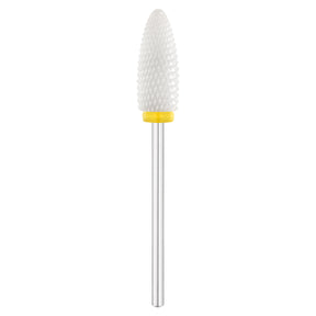 Exo Ceramic Oval Nail Drill Bit 6.0mm Yellow Band 307XF - isolated on a white background