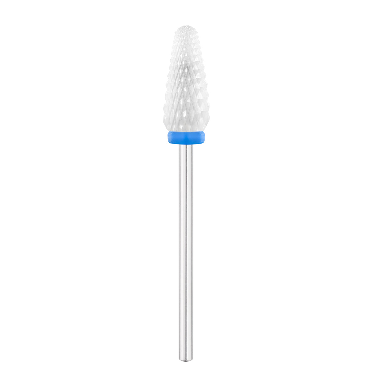 Exo Ceramic Rounded Cone Nail Drill Bit 6.5mm Blue Band - isolated on a white background