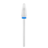 Exo Ceramic Rounded Cone Nail Drill Bit 6.5mm Blue Band - isolated on a white background