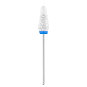 Exo Ceramic Rounded Cone Nail Drill Bit 6.5mm Blue Band - isolated on a white background