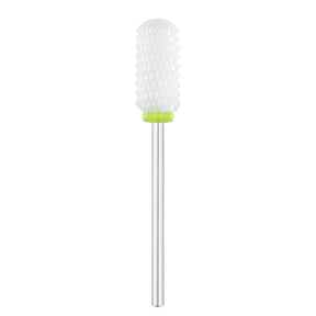 Exo Ceramic Rounded Cylinder Nail Drill Bit 6.0mm Green Band 426C - isolated on a white background
