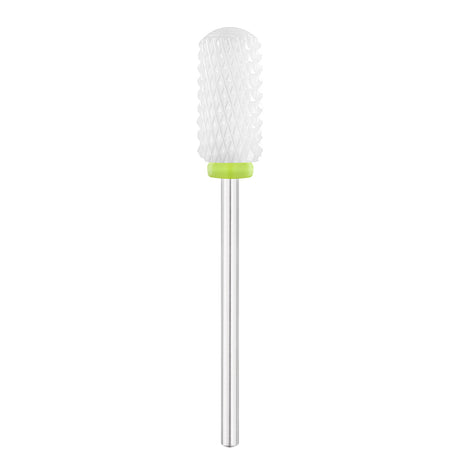 Exo Ceramic Rounded Cylinder Nail Drill Bit 6.0mm Green Band 426C - isolated on a white background