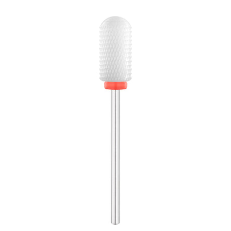 Exo Ceramic Rounded Cylinder Nail Drill Bit 6.0mm Red Band 426F - isolated on a white background