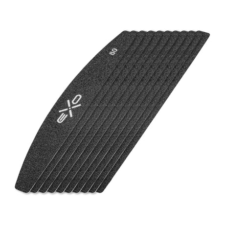 Exo Crescent Nail File Replacement Sheets 80 Grit - 10 Pack - isolated on a white background
