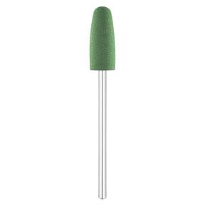 Exo Green Rubber Rounded Cylinder Nail Drill Bit 10.0mm 400 - isolated on a white background