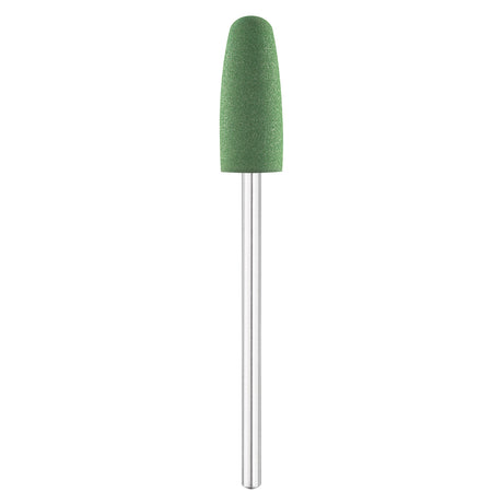 Exo Green Rubber Rounded Cylinder Nail Drill Bit 10.0mm 400 - isolated on a white background