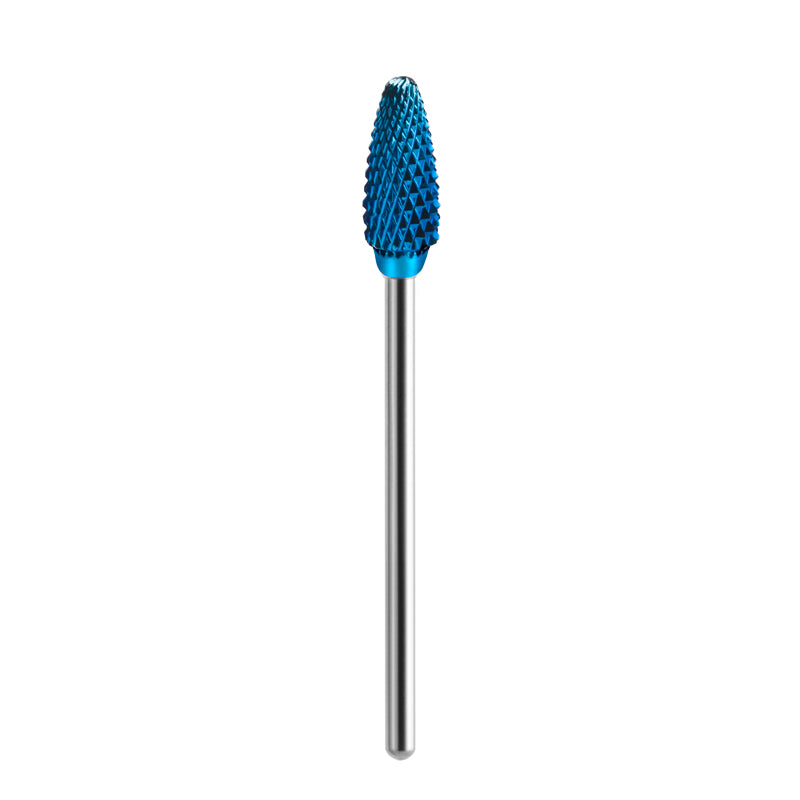 Exo Hard Blue Cone Nail Drill Bit No. 05 - isolated on a white background