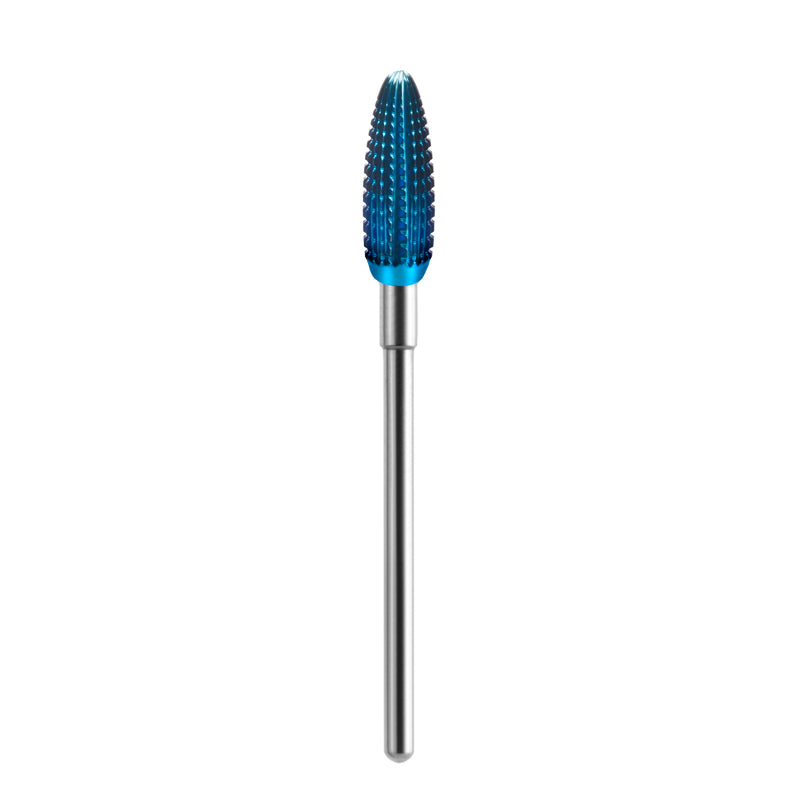 Exo Hard Blue Cone Nail Drill Bit No. 07 - isolated on a white background