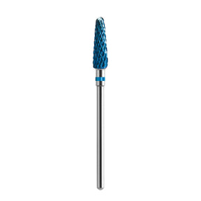 Exo Hard Blue Straight Cone Nail Drill Bit No. 01 - isolated on a white background