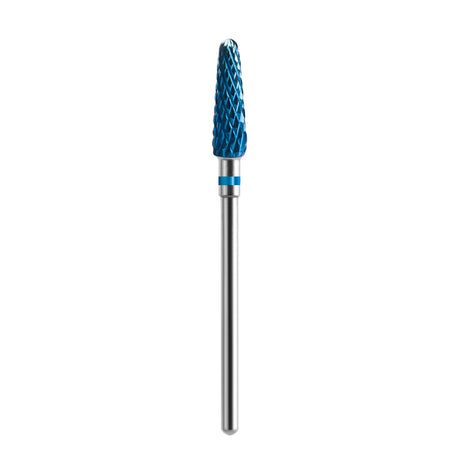 Exo Hard Blue Straight Cone Nail Drill Bit No. 01 - isolated on a white background