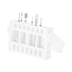 Exo Podo Nail Drill Bit Set - arranged with the included components on a white background