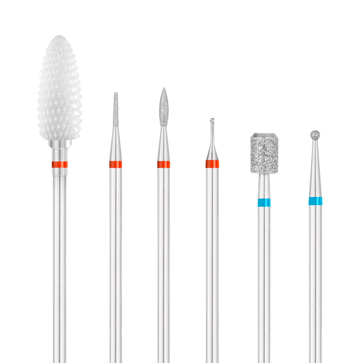 Exo Podo Nail Drill Bit Set - arranged with the included components on a white background