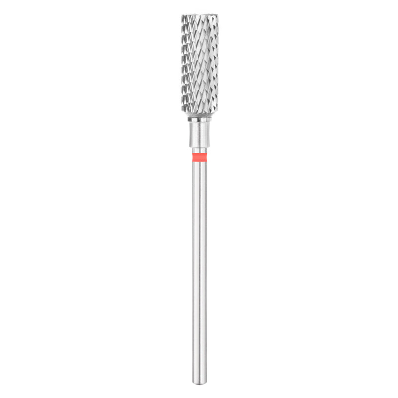 Exo Pro Carbide Cylinder Nail Drill Bit 5.0mm Red Band - isolated on a white background