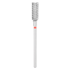 Exo Pro Carbide Cylinder Nail Drill Bit 5.0mm Red Band - isolated on a white background