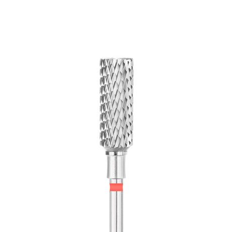 Exo Pro Carbide Cylinder Nail Drill Bit 5.0mm Red Band - isolated on a white background
