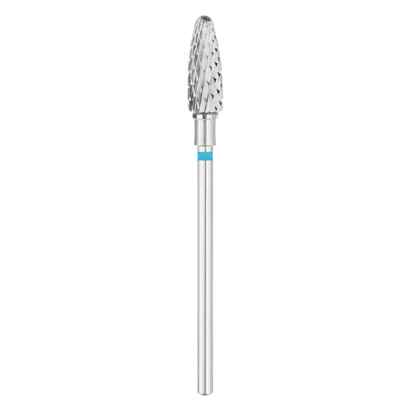 Exo Pro Carbide Oval Nail Drill Bit 5.0mm Blue Band - isolated on a white background