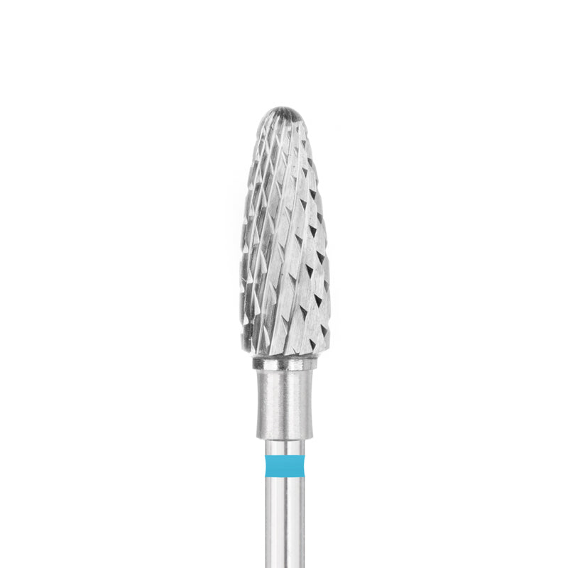 Exo Pro Carbide Oval Nail Drill Bit 5.0mm Blue Band - isolated on a white background